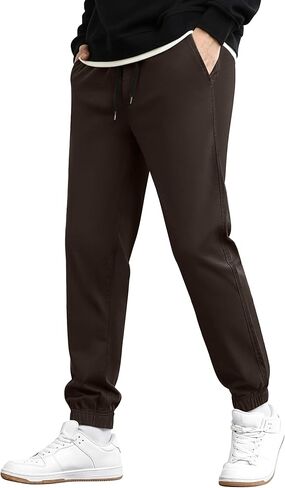 Men's Casual Chino Pants - Joggers Style Slim Fit Tapered Comfort & Durability Sweatpants in Saudi Arabia
