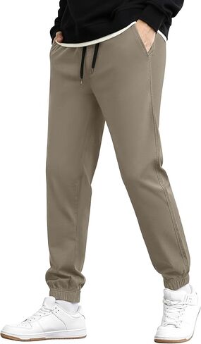 Men's Casual Chino Pants - Joggers Style Slim Fit Tapered Comfort & Durability Sweatpants in Saudi Arabia