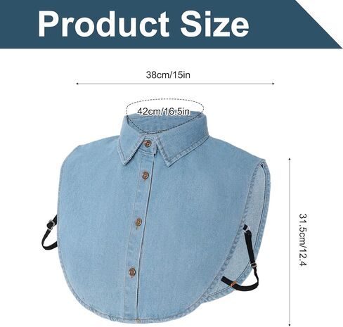 4 Pcs Fake Collar Detachable False Dickey Collar Half Shirts Round Blouse Collars for Women in Saudi Arabia