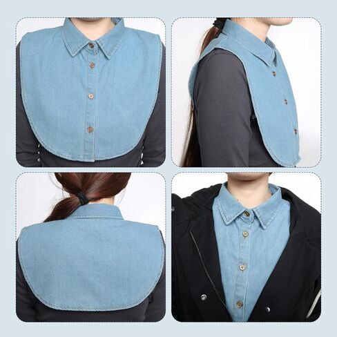 4 Pcs Fake Collar Detachable False Dickey Collar Half Shirts Round Blouse Collars for Women in Saudi Arabia