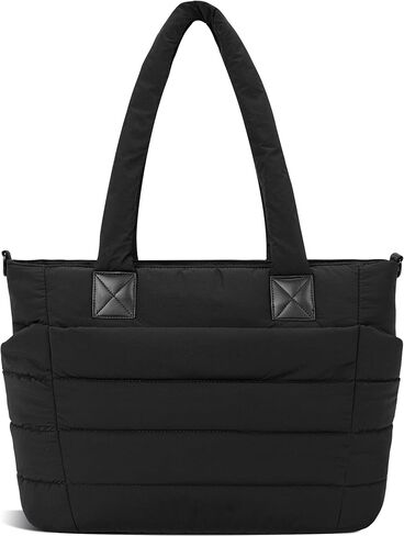 Tote Bag for Women Puffer Work Tote Handbag Large Quilted Nurse Bag with Zipper for Travel in Saudi Arabia