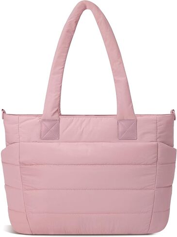 Tote Bag for Women Puffer Work Tote Handbag Large Quilted Nurse Bag with Zipper for Travel in Saudi Arabia