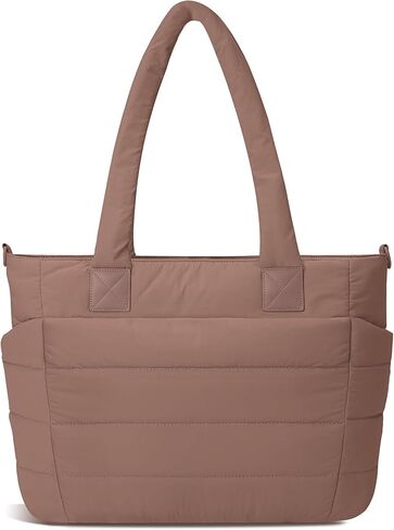 Tote Bag for Women Puffer Work Tote Handbag Large Quilted Nurse Bag with Zipper for Travel in Saudi Arabia