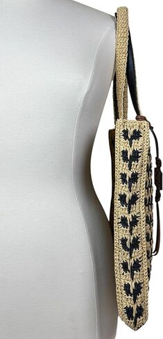 Tory Burch Women's Straw Tote Bag (Black/Raffia) in Saudi Arabia