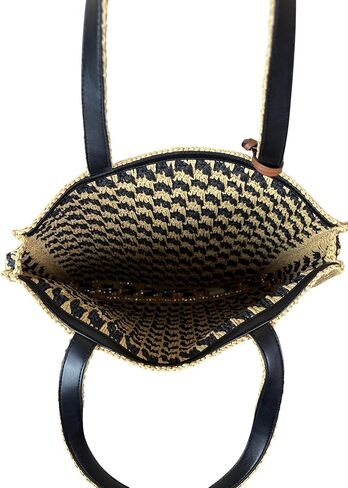 Tory Burch Women's Straw Tote Bag (Black/Raffia) in Saudi Arabia