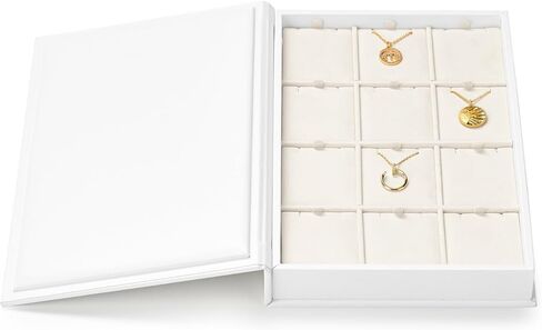PU Leather 6 Grids Jewelry Bracelet Display Tray White Jewelry Display Organizer Bangle Bracelet Tray with Lid(Beige) in Saudi Arabia