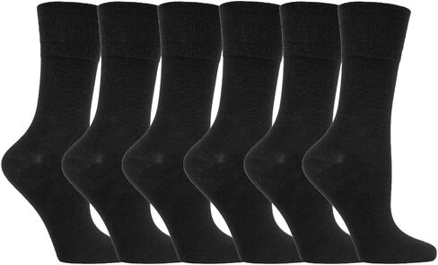 Gentle Grips Women's Gentle Grip - Diabetic Sock With Honey Linked Toe Seams 4-8 Uk Black in Saudi Arabia