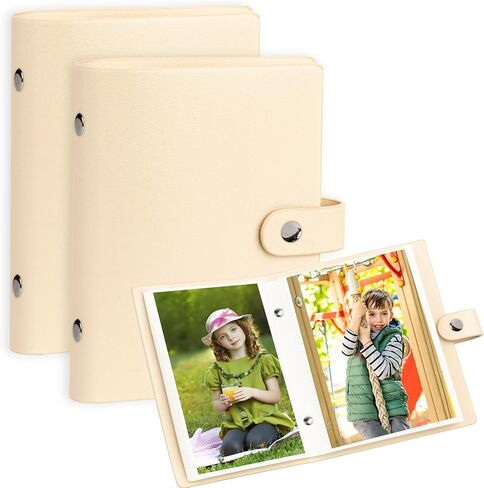 2 Pack Mini Photo Albums 4x6 Pictures,4x6 Photo Book Small Hold 52 Pocket, Suitable for Family Wedding Boys Girls and Babies Storage (White) in Kuwait