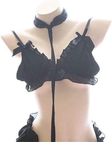 Sexy Lingerie For Women For Sex Anime Cosplay Costumes Lace Garter Belt Womens Pajama Set (Black) in Saudi Arabia
