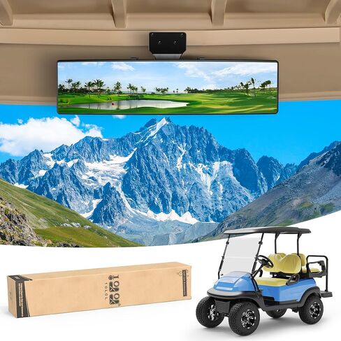 10L0L Golf Cart Mirror Rear View Mirror 16.5" Extra Wide 180 Degree Panoramic for Yamaha EZGO Club Car Golf Carts in Saudi Arabia
