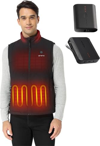 ORORO Men's Heated Quilted Vest (Black, L) and Extended Runtime Battery in Saudi Arabia