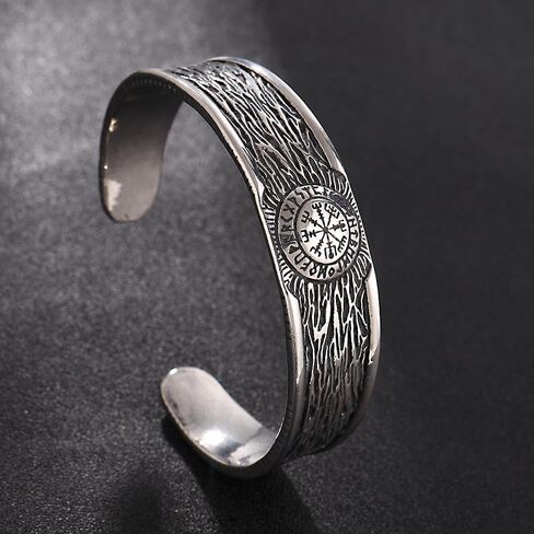 سوار TURTLEDOVE Vegvisir للرجال، سوار فايكنغ من الفولاذ المقاوم للصدأ، سوار قابل للتعديل على الطراز النورسي in Saudi Arabia