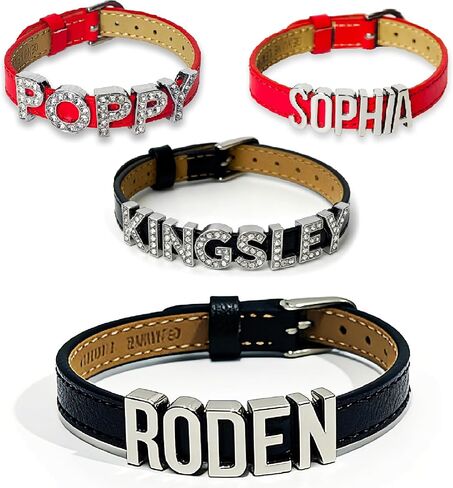 Personalized Leather Bracelet With Name, Custom Gifts for Boyfriend Girlfriend Couples, Adjustable Silver Metal Letter, Customized For Valentine’s Day for Men Women in Saudi Arabia