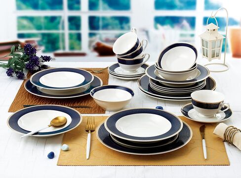 طقم أواني طعام مكون من 24 قطعة من الصين، خدمة لـ 4 أشخاص من Lorren Home Trends in Saudi Arabia