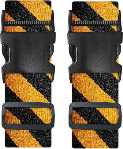 Nuxovilar Luggage Straps of 2 Set Blue & Gold Fluid Art Pattern, 1.96x90.5 inches - Luggage Straps for Suitcases, Nice for Art Lovers, Travel, Adventures in Saudi Arabia