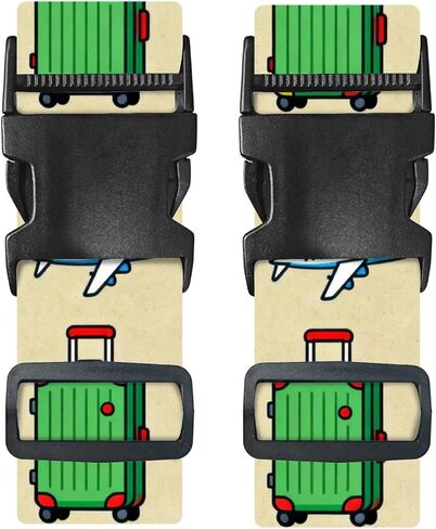 Nuxovilar Luggage Straps of 2 Set Blue & Gold Fluid Art Pattern, 1.96x90.5 inches - Luggage Straps for Suitcases, Nice for Art Lovers, Travel, Adventures in Saudi Arabia