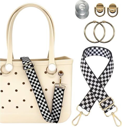 S&loyoe Strap for Bogg Bag Accessories Adjustable Shoulder Crossbody replacement Strap checkered for Beach Totes in Saudi Arabia