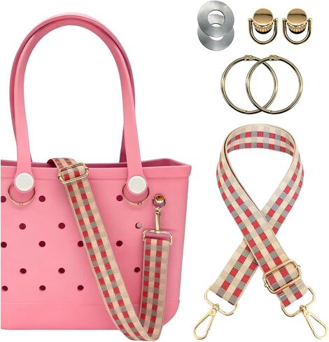 S&loyoe Strap for Bogg Bag Accessories Adjustable Shoulder Crossbody replacement Strap checkered for Beach Totes in Saudi Arabia