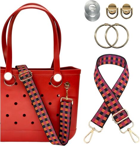 S&loyoe Strap for Bogg Bag Accessories Adjustable Shoulder Crossbody replacement Strap checkered for Beach Totes in Saudi Arabia