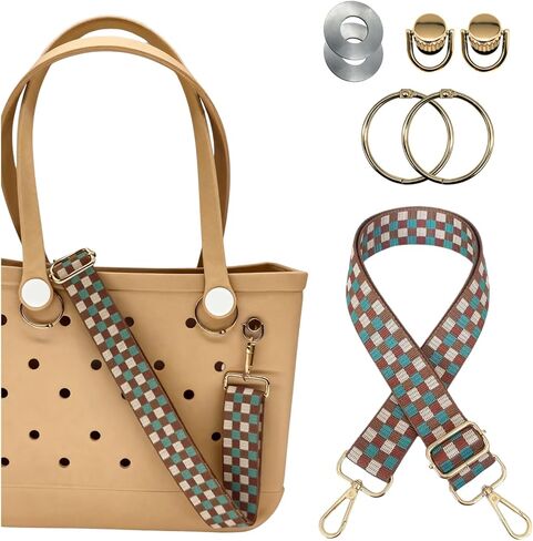 S&loyoe Strap for Bogg Bag Accessories Adjustable Shoulder Crossbody replacement Strap checkered for Beach Totes in Saudi Arabia