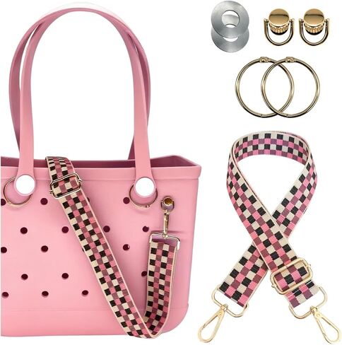 S&loyoe Strap for Bogg Bag Accessories Adjustable Shoulder Crossbody replacement Strap checkered for Beach Totes in Saudi Arabia
