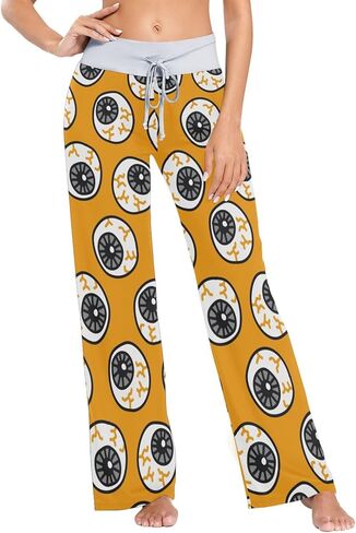 Women's Pajama Pants Lounge Long Wide Leg Pajama Pants Drawstring Pajama Bottoms with Pockets Casual Home Wear in Saudi Arabia