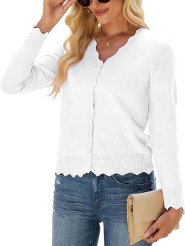 Womens Lightweight Cardigan Sweaters Long Sleeve Casual Warm Button Down V-Neck Fall Clothes 2025 in Saudi Arabia