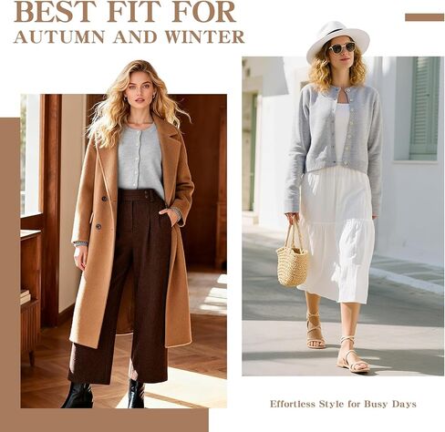 Topdear Cropped Cardigan Sweaters for Women, Open Front Long Sleeve Crop Knit Sweater for Dresses, for Jeans, XS to XL, Grey in Saudi Arabia