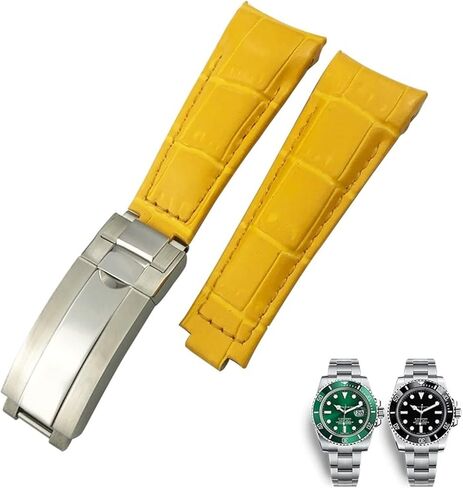 20 مللي متر نهاية منحنية Watchbands حزام من الجلد صالح لرولكس 116610 الغواصة أويستر GMT دايتونا قفل منزلق مشبك أساور جلد البقر in Kuwait