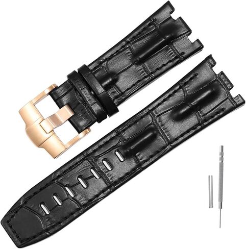 Genuine Leather Watch Strap for AP 15703 Royal Oak Offshore Series 28mm Crocodile Watchbands (Size : 28mm) in Saudi Arabia