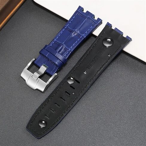 Genuine Leather Watch Strap for AP 15703 Royal Oak Offshore Series 28mm Crocodile Watchbands (Size : 28mm) in Saudi Arabia