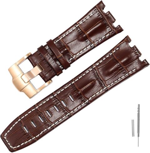 Genuine Leather Watch Strap for AP 15703 Royal Oak Offshore Series 28mm Crocodile Watchbands (Size : 28mm) in Saudi Arabia