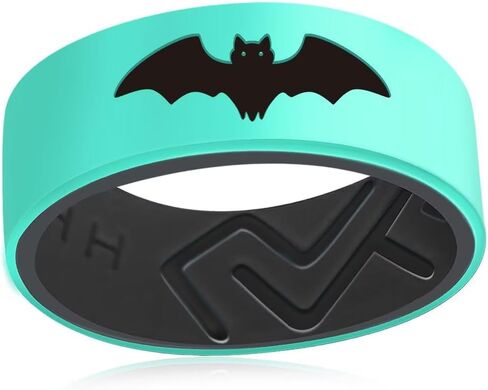Silicone Batman Couple Ring,Men Women Breathable Rubber Anniversary Promise Engagement Wedding Band,8mm Wide 2mm Thick Size 6-13 in Saudi Arabia