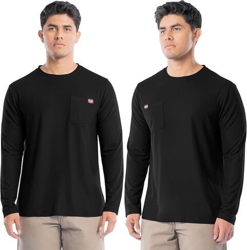 Wrangler Mens Long Sleeve UPF 40 Performance Pocket T-Shirt, 2-Pack in Saudi Arabia
