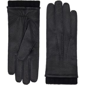 Fratelli Orsini Winter Gloves Leather Vittoria Black For Women - American Deerskin Deer Leather - color Black in Saudi Arabia