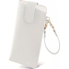 حافظات نظارات ناعمة، حقيبة نظارات شمسية محمولة مع حزام معصم بمشبك زر، حافظات جلدية للنظارات حافظة نظارات سفر للنساء والرجال (أبيض) in Kuwait