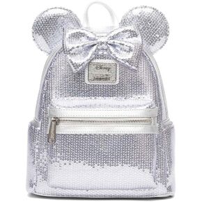 حقيبة ظهر نسائية من Loungefly Disney Minnie Mouse Platinum Sequin in Kuwait