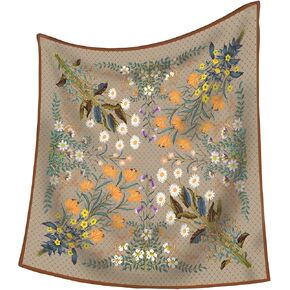Premium Floral Scarf for Women 35x35 Square Silk Feel-Lightweight Scarves Headscarf Bandanas Wrapping Handbag in Saudi Arabia