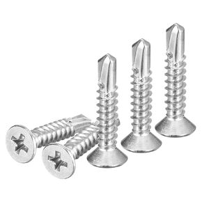 25Pcs ST5.5x32mm Self Drilling Screws, 410 Stainless Steel Flat Head Phillips Sheet Metal Screw - Good for Wood to Metal, Furniture - Black in Kuwait