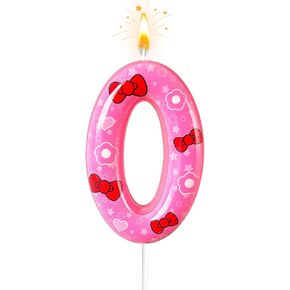 Pink Birthday Candles Number 8 – Cute Bow Cake Decorations for Girls, Elegant Pink Candle for Party Celebration and Family Birthday Events in Saudi Arabia