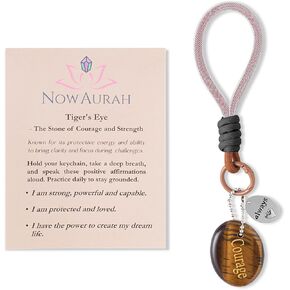 حجر عين النمر للشجاعة وتخفيف القلق - كريستال شفاء طبيعي محمول - أداة تأمل للطاقة الإيجابية والحظ السعيد والاسترخاء الواعي - هدايا فريدة للنساء والرجال in Kuwait