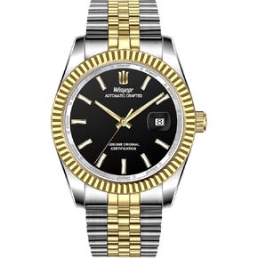 ساعة ميكانيكية أوتوماتيكية للرجال، ساعة عمل فاخرة بسيطة من الفولاذ المقاوم للصدأ مقاومة للماء، مع عرض التاريخ، ذاتية الملء in Kuwait