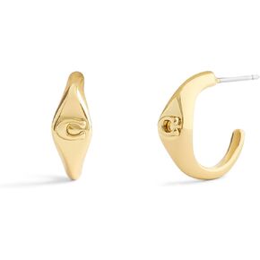 COACH Jewelry Women's Signature Signet Huggie Earrings in Saudi Arabia