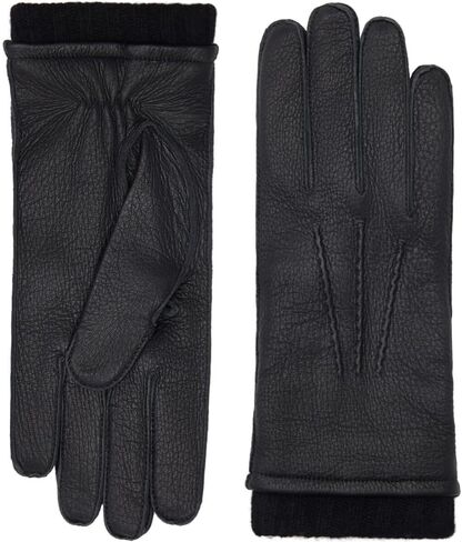 Fratelli Orsini Winter Gloves Leather Vittoria Black For Women - American Deerskin Deer Leather - color Black in Saudi Arabia
