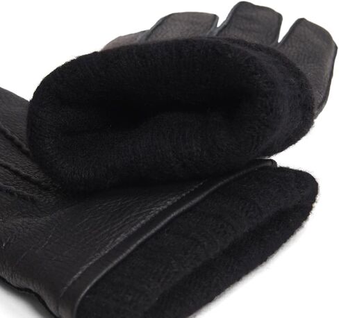 Fratelli Orsini Winter Gloves Leather Vittoria Black For Women - American Deerskin Deer Leather - color Black in Saudi Arabia