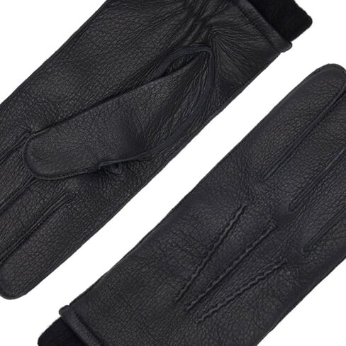 Fratelli Orsini Winter Gloves Leather Vittoria Black For Women - American Deerskin Deer Leather - color Black in Saudi Arabia