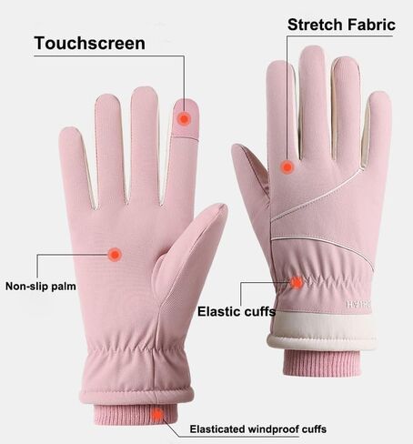 Women Winter-Warm-Ski-Gloves Thermal Windproof Cold Weather Warm Gloves for Snowboarding, Skiing Outdoor in Saudi Arabia