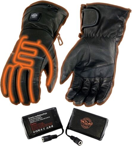 قفازات شتوية من الجلد الأسود الدافئ للنساء من Milwaukee Leather MG7713SET - حزام سلكي وi-Touch in Saudi Arabia