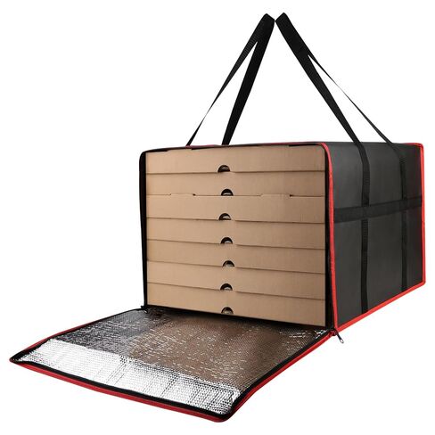 Bodaon Insulated Pizza Delivery Bags, 20" x 20" x 14" Insulated Food Delivery Bag for Uber Eats/Doordash/Grubhub, Pizza Pack, Pizza Hot Warmer Carrier, Food Warmers for Parties Insulation (Black, 1Pk) in Saudi Arabia