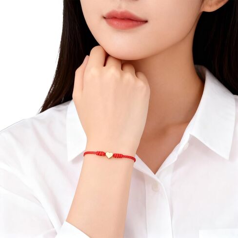 Red String Bracelet for Women, 2Pcs Thread Bracelets, Protection Matching Heart Bracelets, Mother Daughter & Couple Bracelet, Ideal Christmas Valentine's Gifts in Saudi Arabia